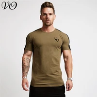 jogger summer streetwear new splicing mens t shirt gyms cotton fashion sportswear workout fitness short sleeved shirt
