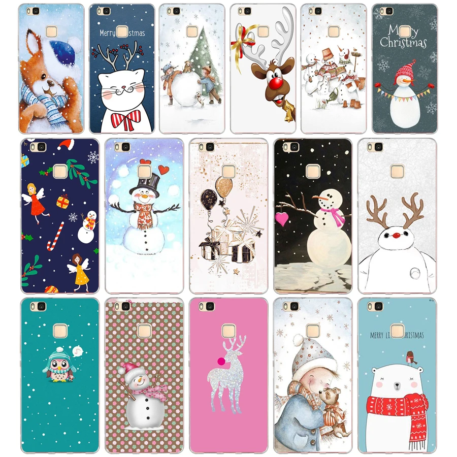 38AA с новым годом Счастливого Рождества Мягкий чехол из ТПУ для Huawei P8 P9 Lite 2017 Mate 10 20