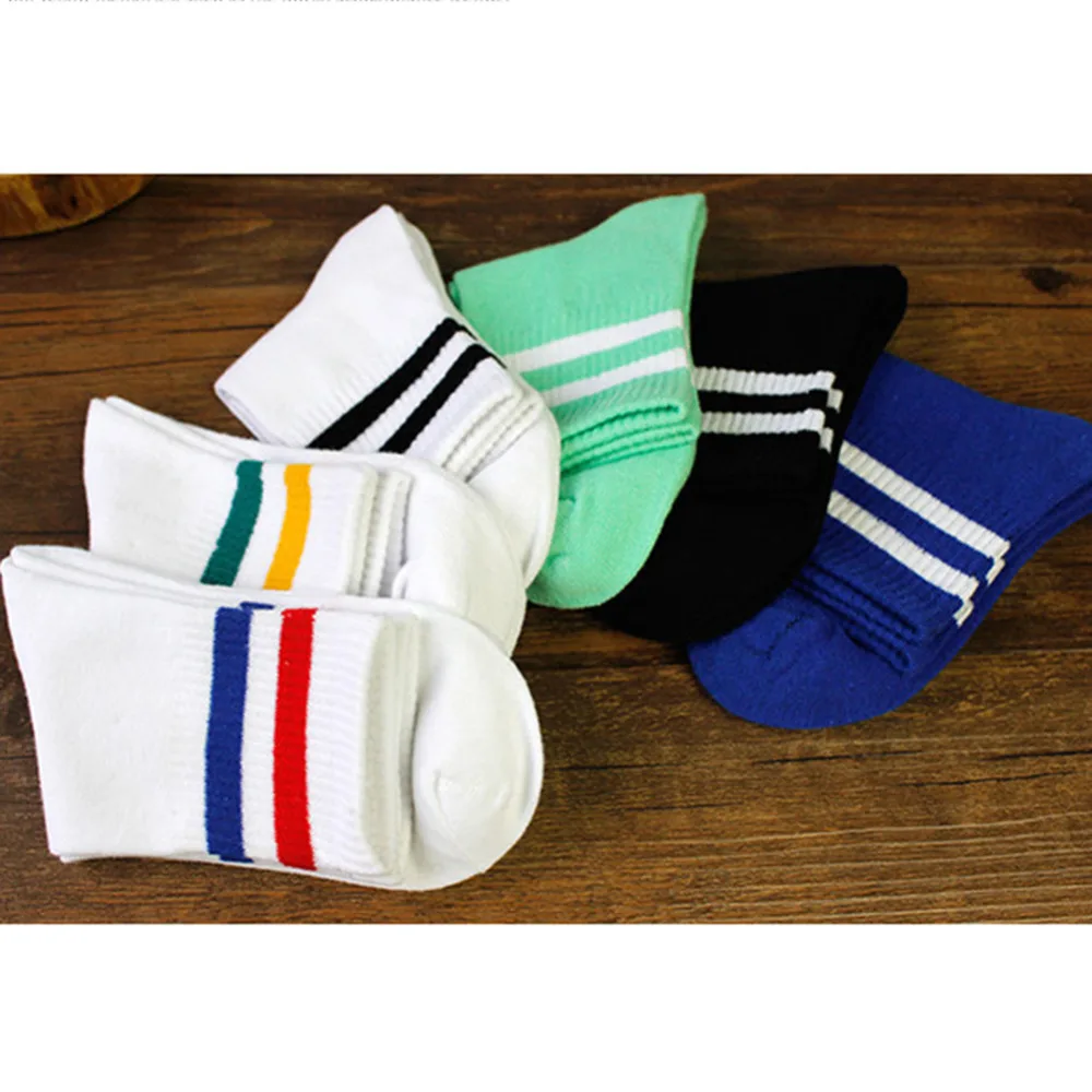 1 пара классические хлопчатобумажные носки в полоску для мужчин и женщин ретро