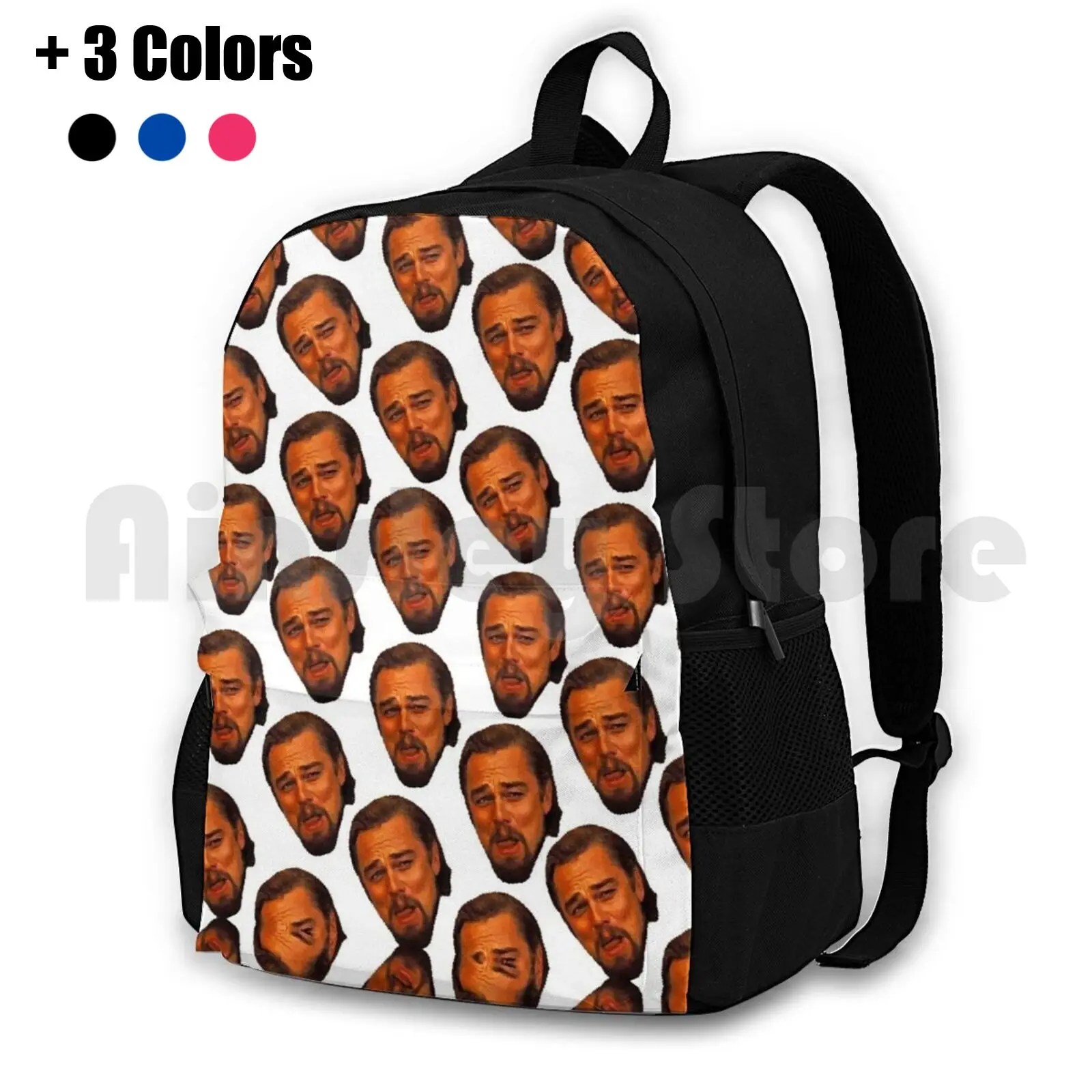 

Leonardo Dicaprio Laughing Django Unchained Calvin Candie Meme Pattern Outdoor Hiking Backpack Waterproof Camping Travel