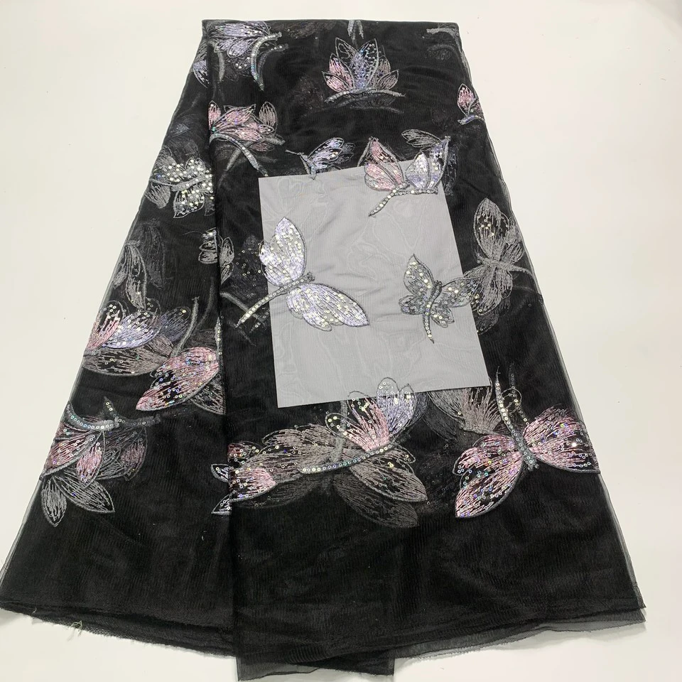 2021 новейшая африканская кружевная ткань высокого качества вышитая блестками