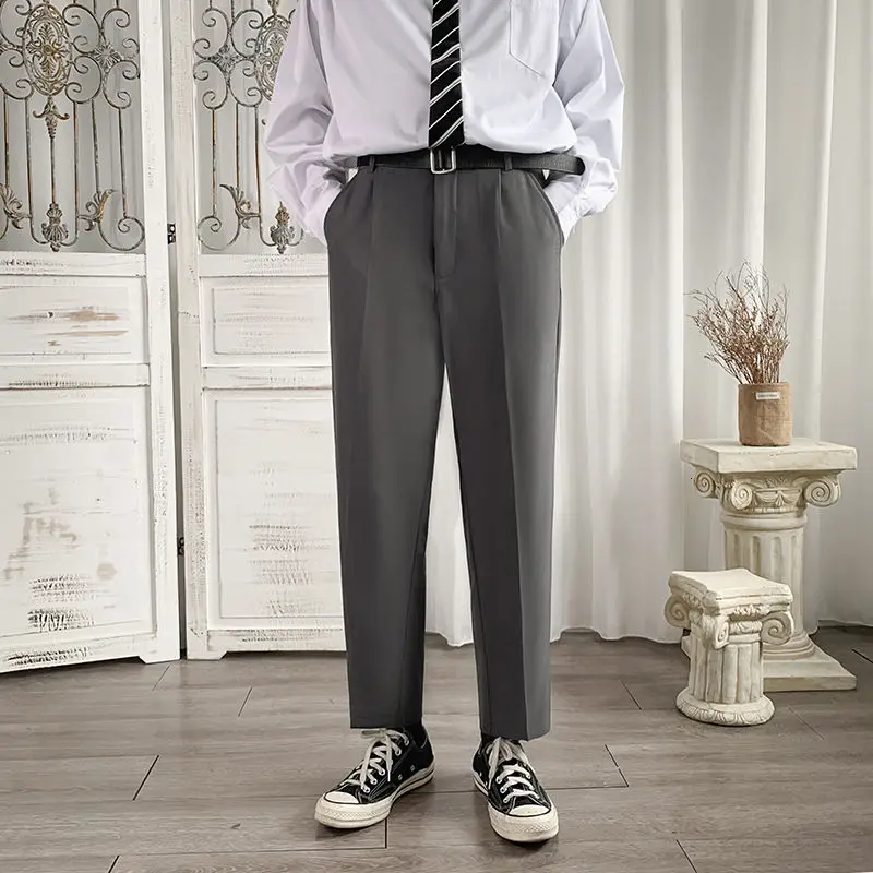 

Trousers Korean Spring And Summer Loose Straight Fashion Men's Sagging The Office A Formal Occasions The New Listing Trend