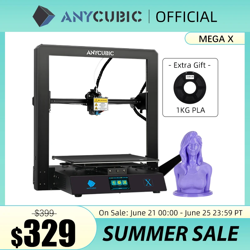 Anycubic 3D принтер Mega X 300*300*305 мм принтеры Большой размер печати MeanwellPower 3d Impressora|3D