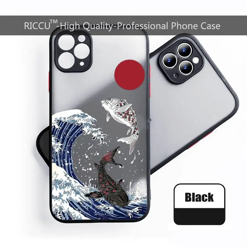 Японский чехол для телефона с изображением волн и солнца цветной бампер