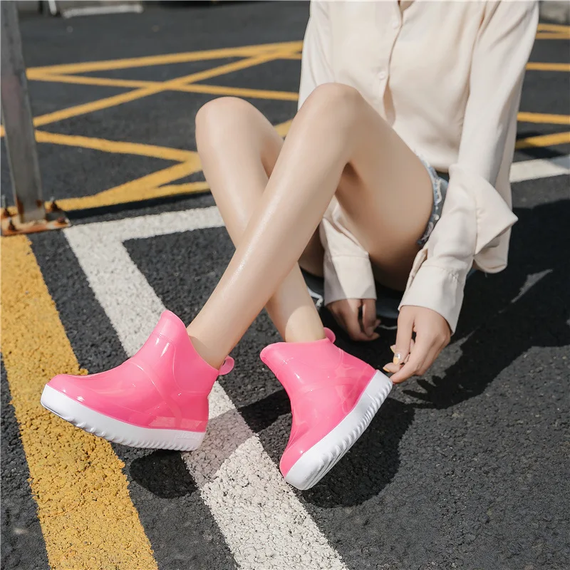 

comemore 2021 Fashion Trend Women's Rain Boots Non-slip Low-cut Waterproof Water Shoes Rain Boots Washing Kitchen Rubber Shoes
