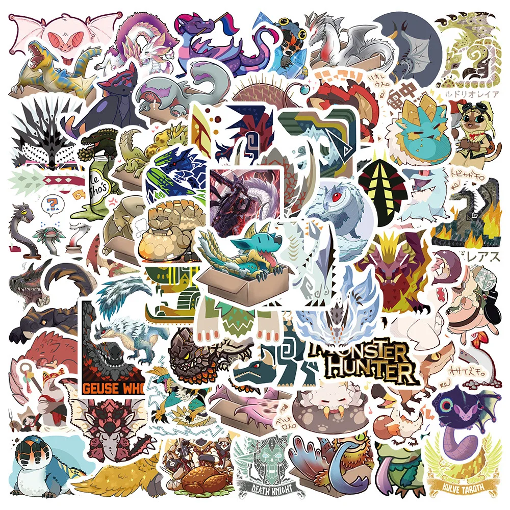 

10/30/64PCS Popular game Monster Hunter Stickers DIY Bike Travel Luggage Phone Laptop Waterproof Funny Sticker Decals Toys