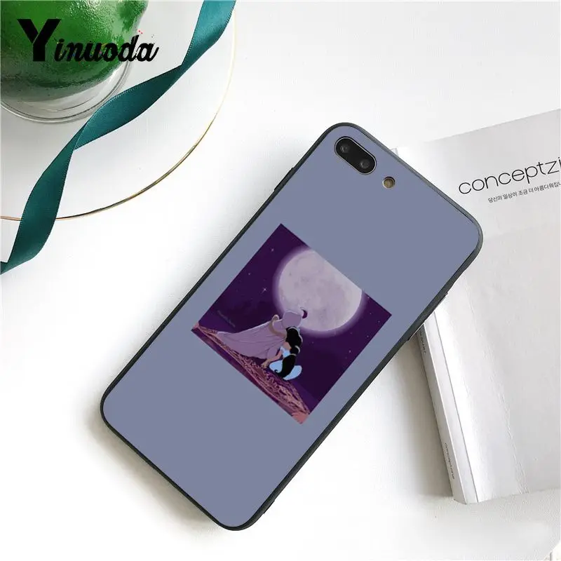 Yinuoda Аладдин Принцесса Жасмин черный мягкий чехол для телефона iPhone 8 7 6 6S X XS MAX 5 5S SE