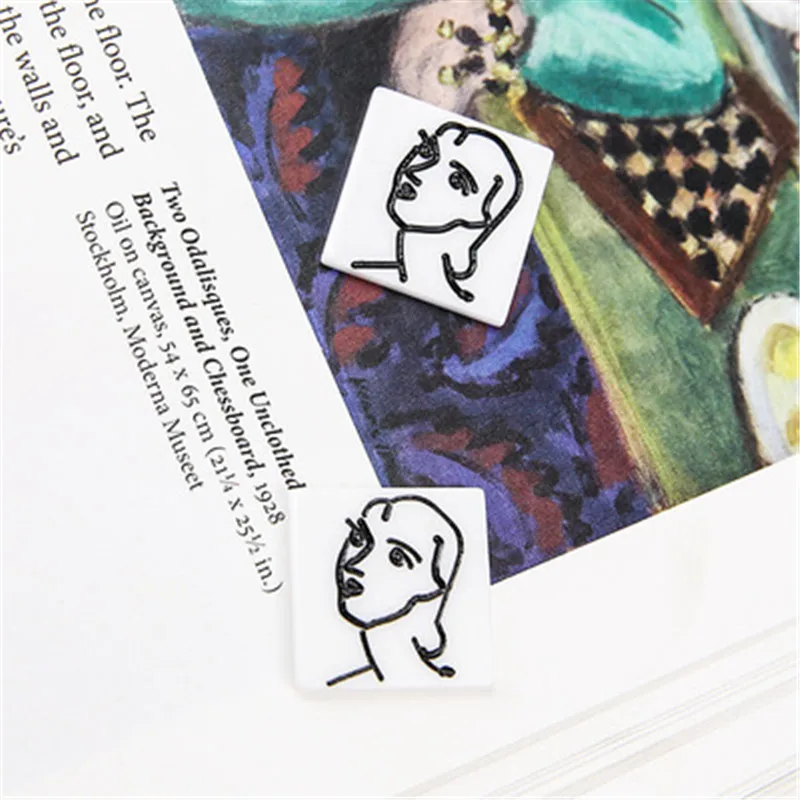 10 шт. модные абстрактные серьги для лица Matisse Фигурная линия Акриловые Резные