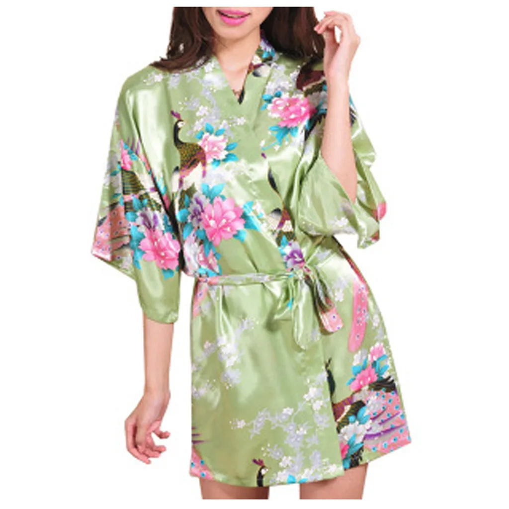 Женский сексуальный атласный банный халат на тонких бретелях кружевное нижнее