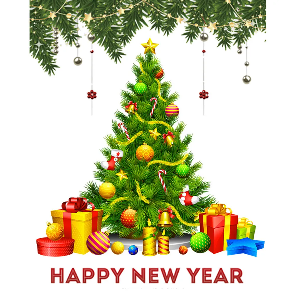 

1PC PVC 90*90cm Wall Sticker DIY Christmas Tree Plant Glass Decal Suitable For Living Room Home Christmas Decoration