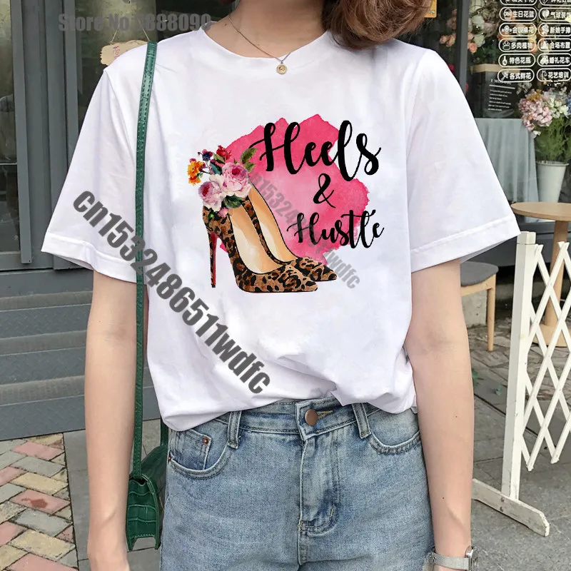 2020 розовая футболка на высоком каблуке Женская Роскошная в Парижском Стиле для