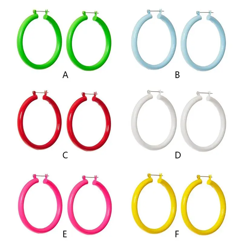 Женские акриловые серьги N84D новые большие круглые ярких цветов для молодых
