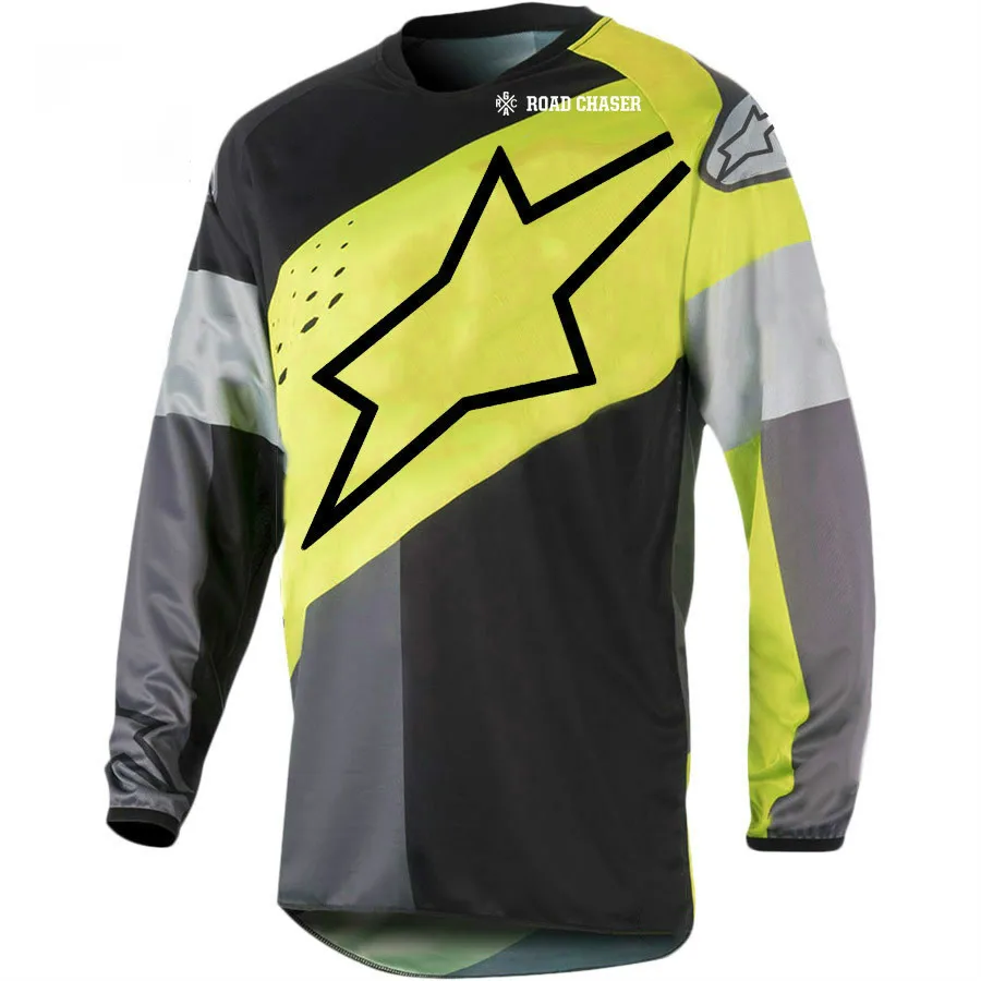 Мужские майки с длинным рукавом для мотокросса горного велосипеда бездорожья