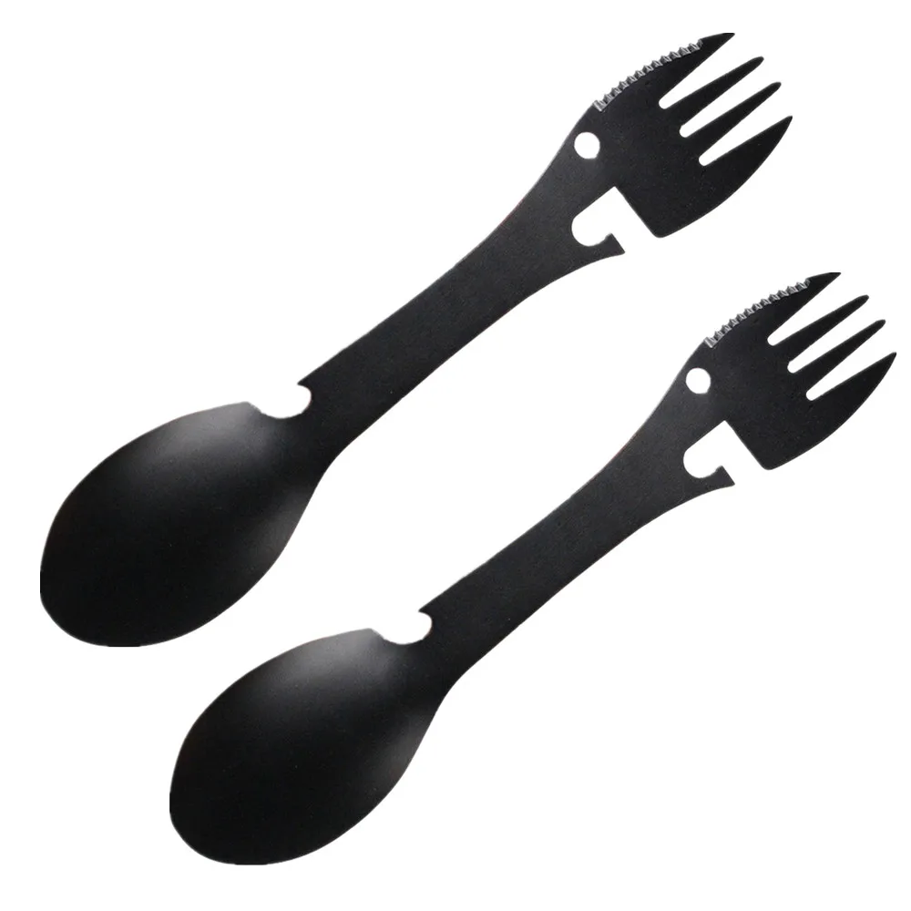 2 шт. многофункциональная посуда для кемпинга ложка вилка открывалка бутылок