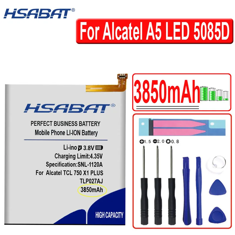 HSABAT 3850mAh TLp027AJ батарея для Alcatel TCL 750 X1 PLUS A5 LED 5085D 5085Y|Аккумуляторы мобильных
