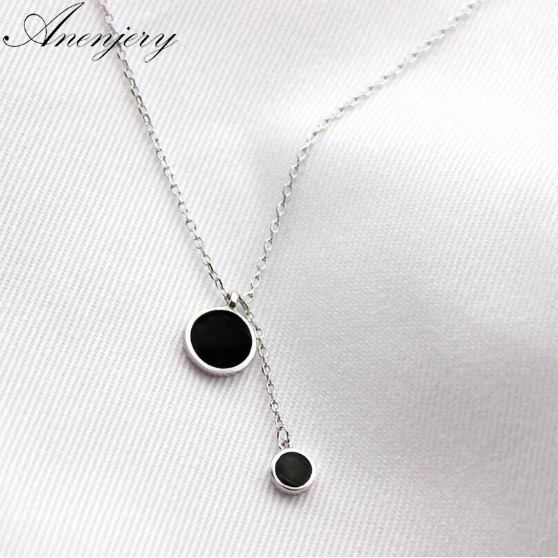 

Evimi 925 Standard Silver Simple Fashion Necklace Pendant Tassel Necklace For Women Girl Trendy Gift S-N27