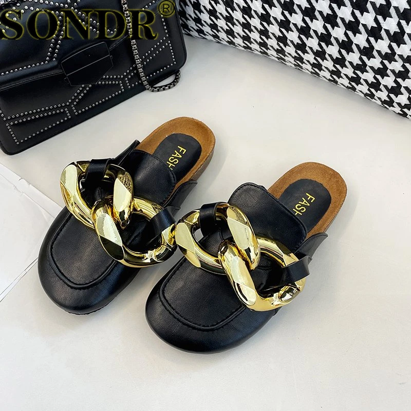 

Women's Slippers Mules Shoes Summer New Thick Soles Fashion Leather Instagram Pop Shoes Flip Flops Women Sneaker