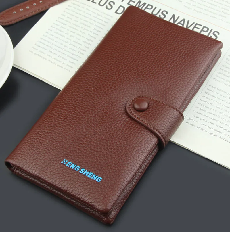 

Men's Wallet Credit Card Holder Leather Purse Wallet Long Clutch Short Wallet Coffee