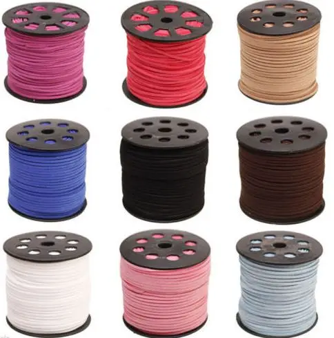 Белый 3 мм х 1,5 мм 100 м черный красный коричневый rty32r искусственная замша бархат кружева кожаный шнур ювелирные изделия DIY веревка одежда обувь