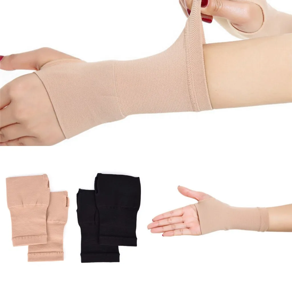 

1pair Carpal Tunnel Thumb Hand Wrist Brace Support Compression Bandage Black/Nude