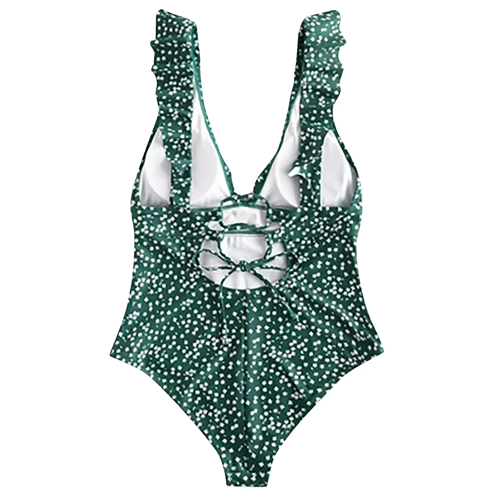 

Women Multi Color Sexy Solid Color High Waist Conjoined Body Swimsuit Bikini Sexy Ruffle Print Floral One Piece Swimsuit