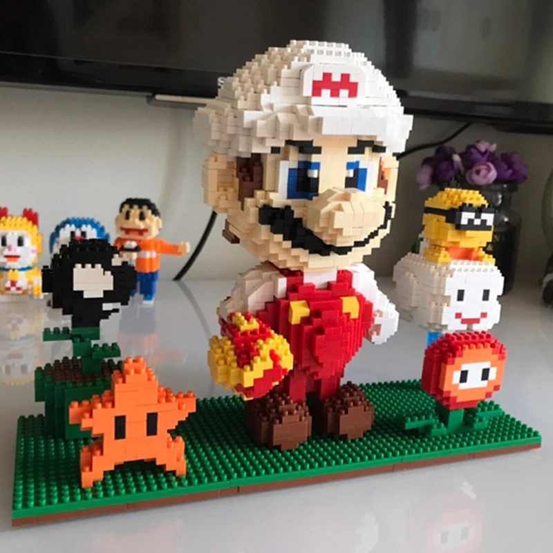 ZMS 3491 Игра Супер Марио Огненный цветок звезда 3D модель DIY алмазные мини
