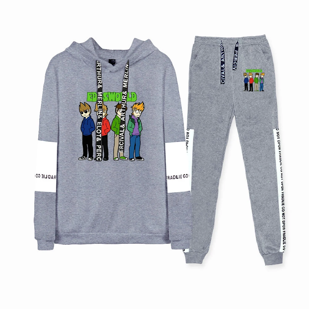 

WAWNI Eddsworld Hoodie 2 Piece Suit Oversized Sweatshirt Pants New Long Sleeve Hoodies+Jogger Pants Anime Clothes Hip Hop Suit