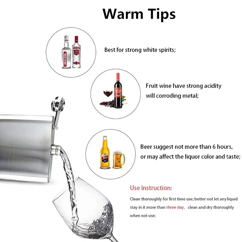 New 1 4 5 6 7 8 9 10 oz Stainless Steel Hip Flask with Funnel Pocket Alcohol Whiskey Screw Cap | Дом и сад