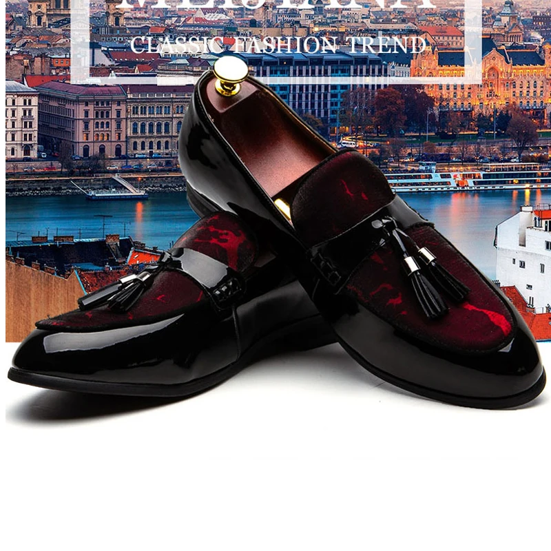 

Plus size tassel plaid men Casual Dress Shoes Wedding Men Shoe Genuine Leather Men Loafers Fashion Men Shoes Banquet Shoes