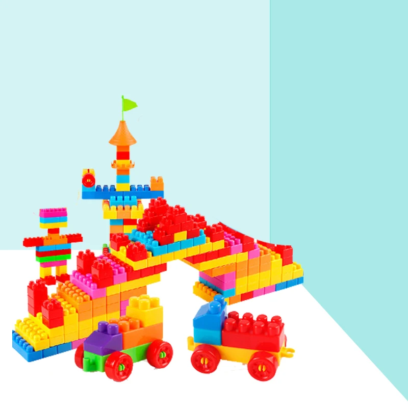 Блоки для сборки красочные детские настольные игрушки в сборе пластиковая