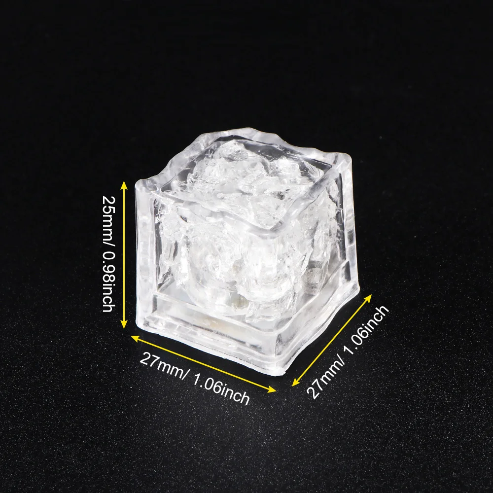 1pcsc Ice Cube Светящийся кубик льда, новинка, светящиеся игрушки для дня рождения, игрушки для вечеринки, водный бар, бокал для вина, декоративные игрушки, бутылочка, коврик для чашки, наклейки - Цвет: 1pcsc Ice Cube