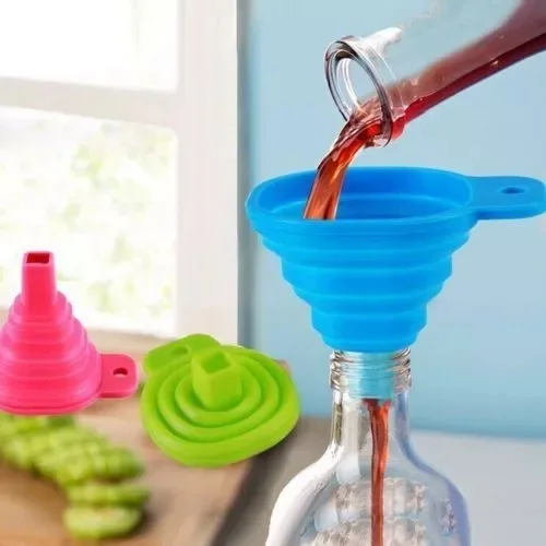 Silicone Folding Funnel Food Grade Telescopic Long Neck Liquid Filling Small | Дом и сад