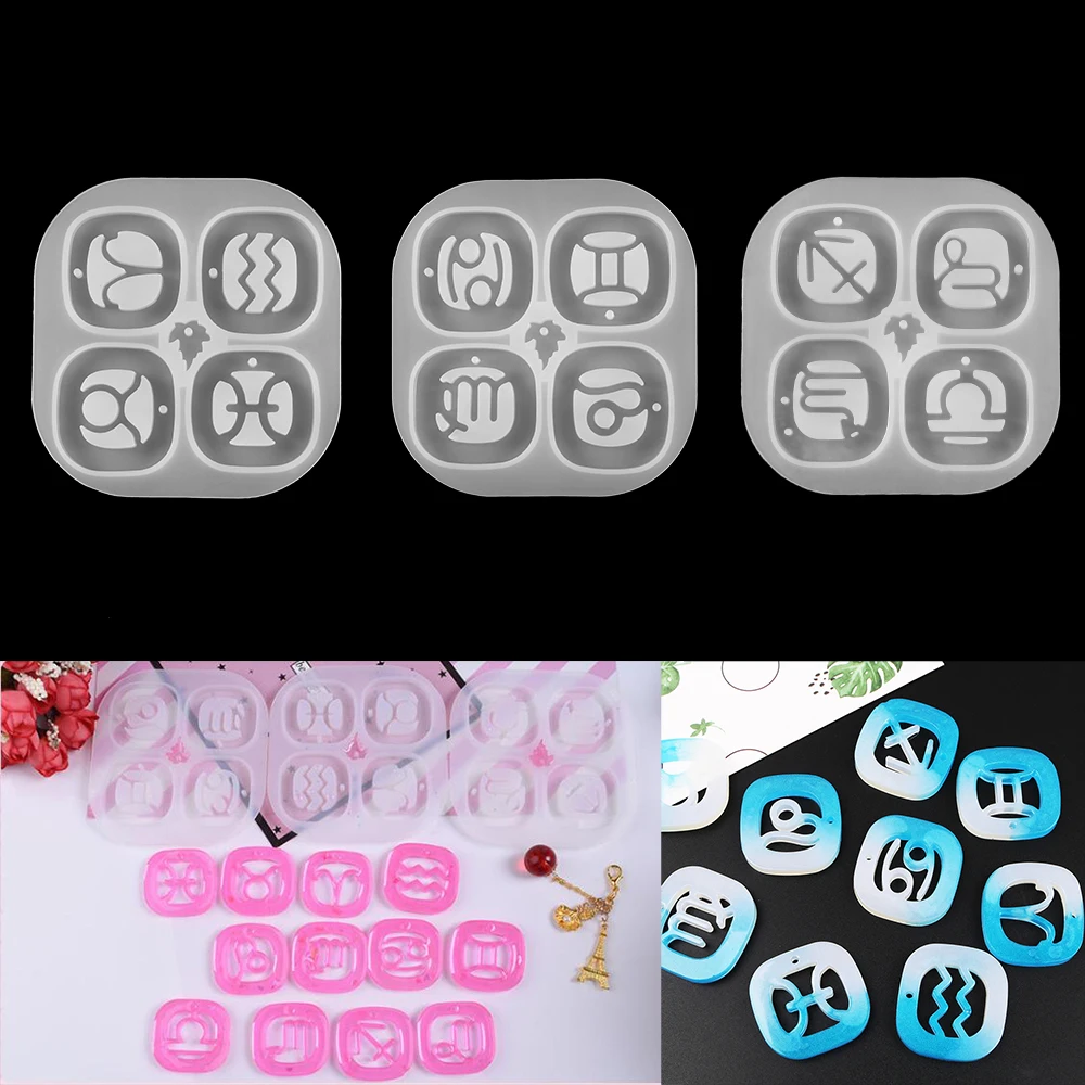 

1pcs 12 Constellations Silicone Molds Necklace Pendants Epoxy Resin Mould For DIY Jewelry Making Finding Tools
