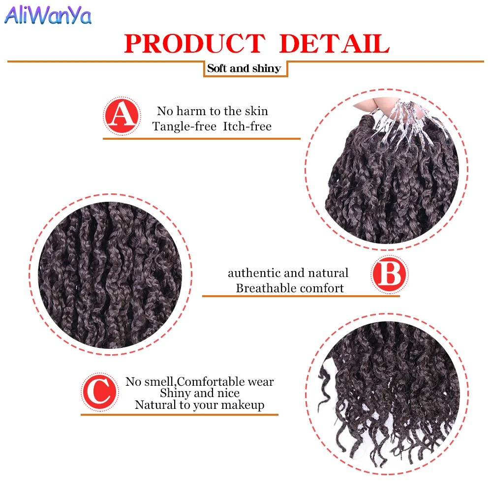 Косички с кудрявыми косичками синтетические волосы плетение крючком длинные