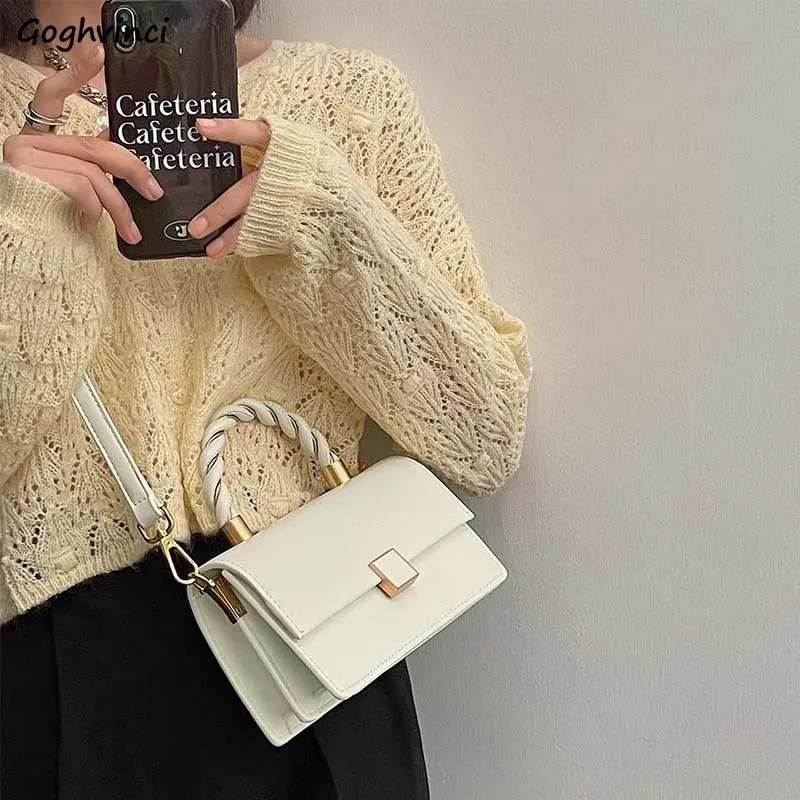 

Crossbody Bags Women Thread PU Leather Fashion Flaps Bag Top-handle Elegant One-shoulder Hasp Designer Ladies Handbags Texture