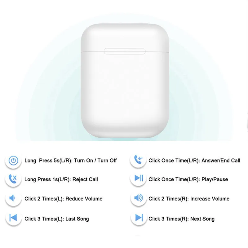 tws Bluetooth Earphone 5.0 Original Handsfree Head phones USB Charging HiFi Music 3D Sound Earbuds For iPhone Android pods