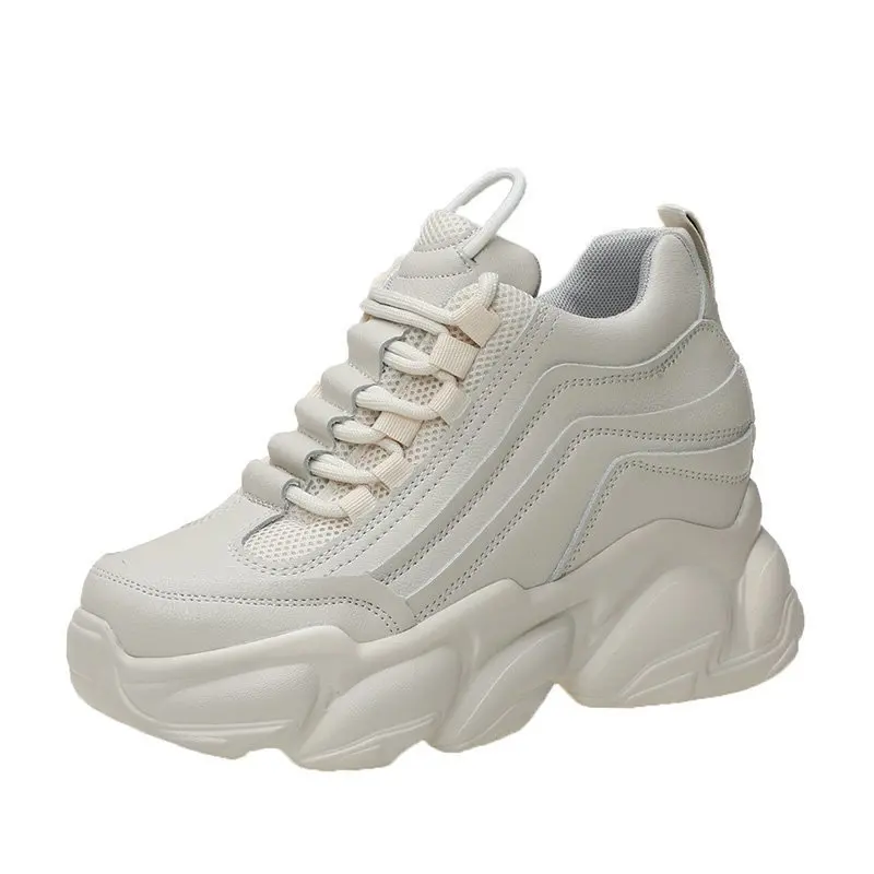 

2021 Summer Women Wedges Shoes Platform Sneakers Fashion Chunky Casual Shoes Mesh Sport Vulcanized Shoes Woman Trainers 8cm High