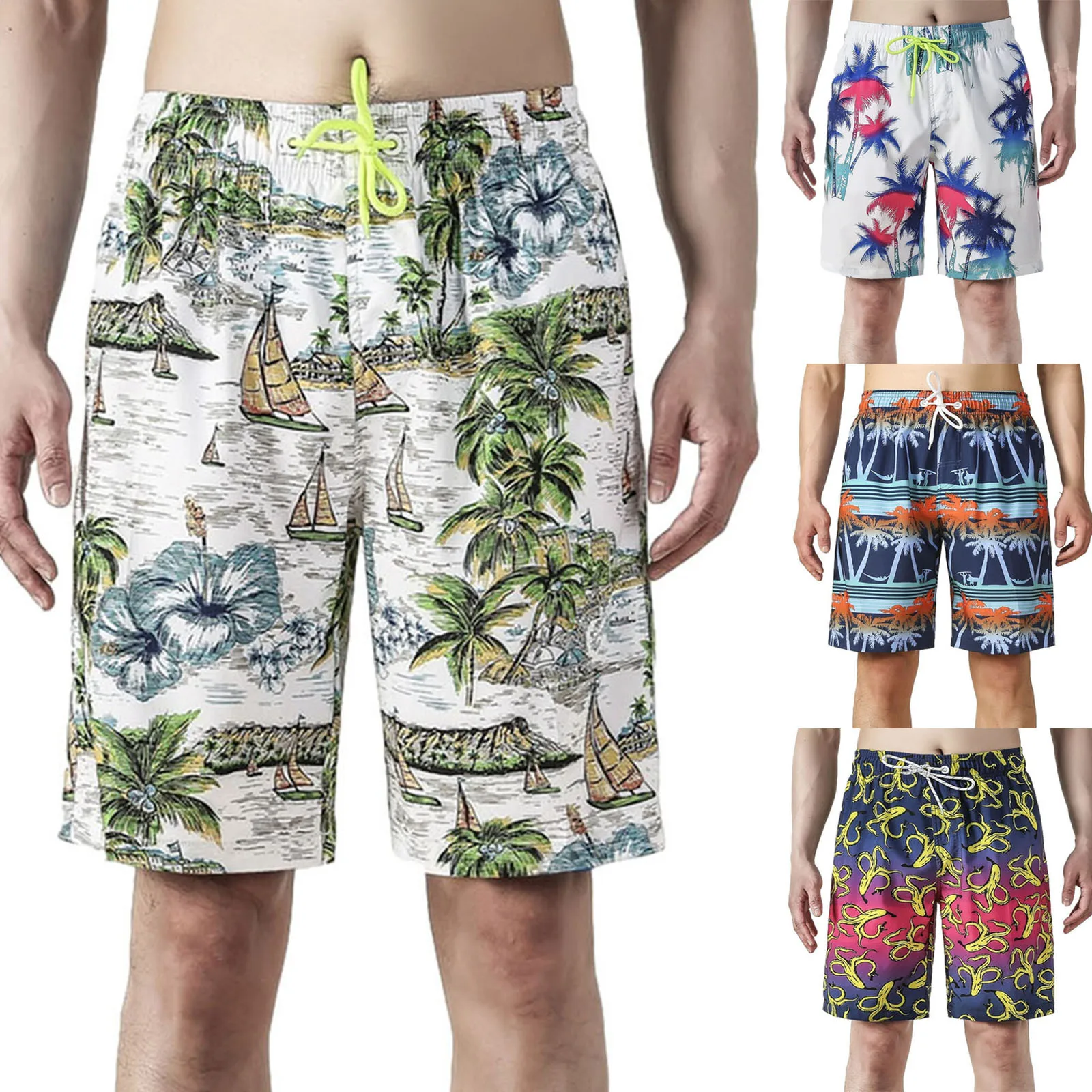 Мужские трусы шорты для плавания быстросохнущие пляжные серфинга бега