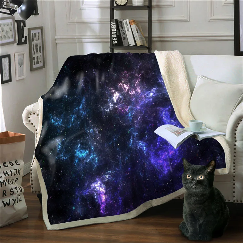 

Starry Sky Northern Lights Series Double-layer Polyester Blanket Sofa Cover Blanket Cotton Sofa Bed Linen Home Indoor Blanket