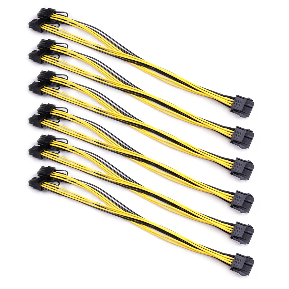 

6/10Pcs 8 Pin PCI Express to Dual PCIE 8 (6+2) Pin Power Cable 30cm Motherboard Graphics Card PCI-E GPU Power Data Cable Splitte