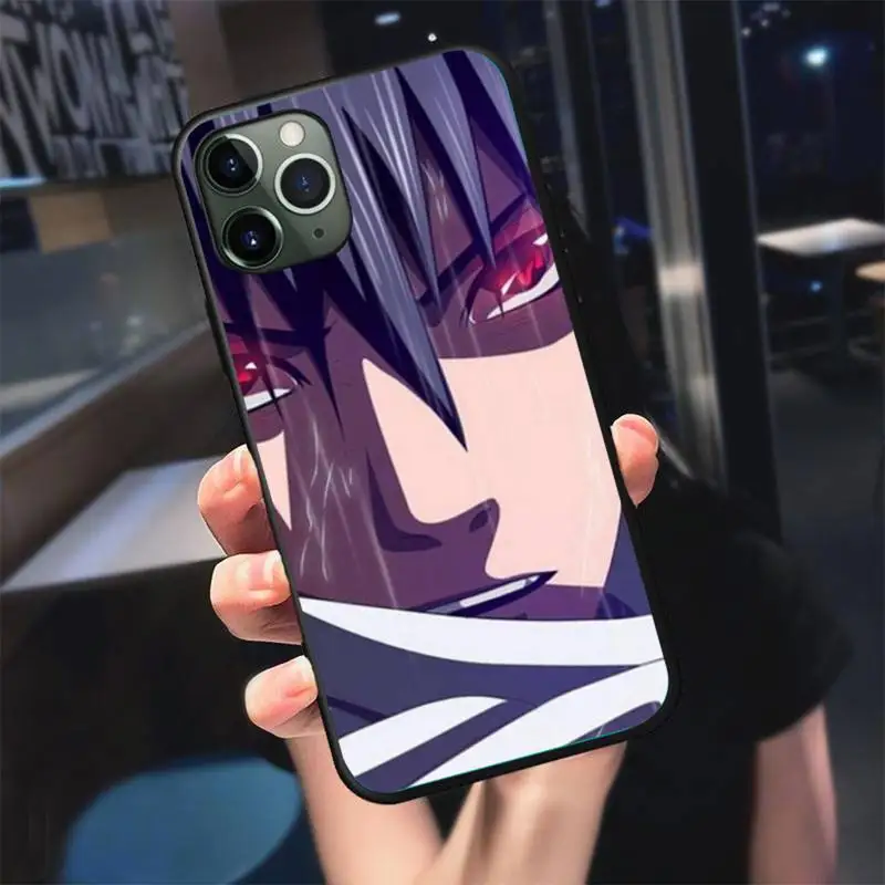 

Anime Uchiha Sasuke Phone Case For Black-Iphone 5 5s se 6 6s 7 8 11 12 X Xs Xr Pro Plus Max Mini Cover