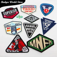 punk alphabet national flag black triangle totem icon embroidery applique patch for clothing diy iron on badges on the backpack