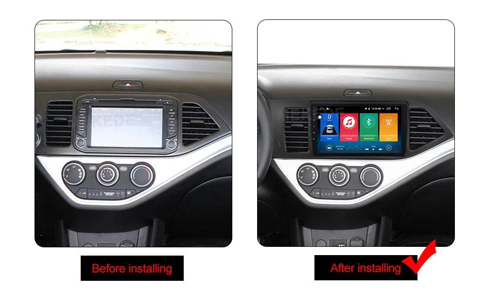 MEKEDE Android 9,0 " 2Din Автомагнитола gps навигатор KIA PICANTO Morning для 2011 2012 2013 головное устройство Wifi BT аудио