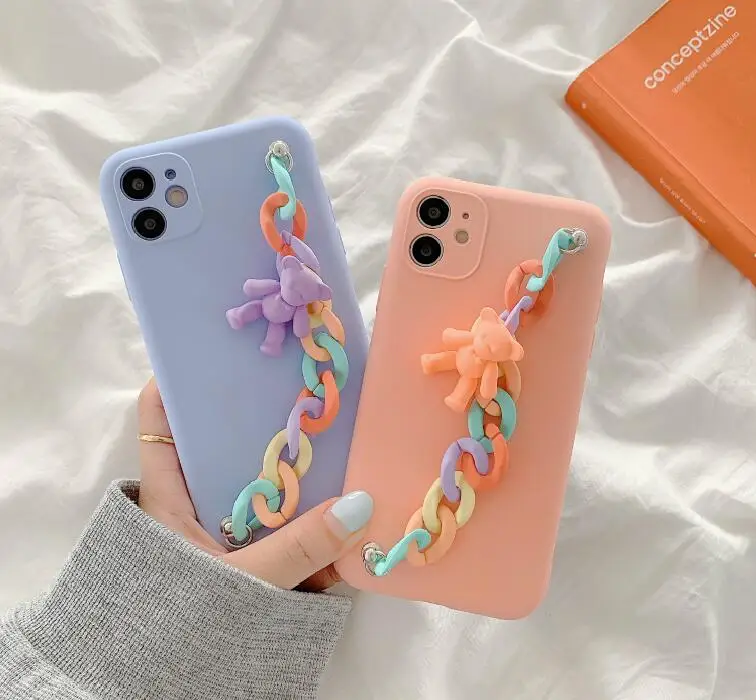 3D радужный мультяшный медведь чехол для телефона Samsung Galaxy S10 S9 S8 Plus S20 Note 8 9 10 A51 A71