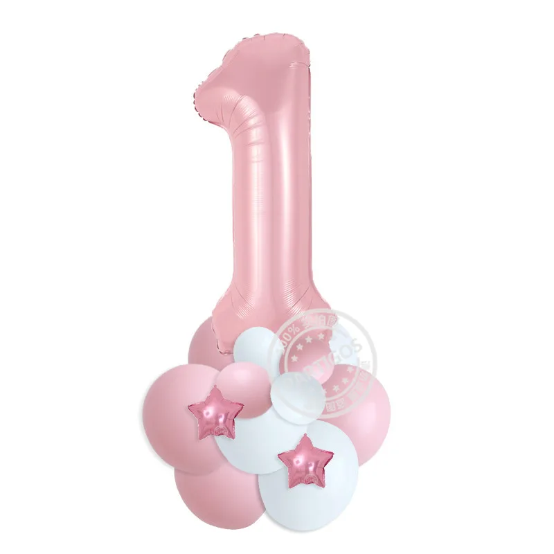 20 шт./лот 40-дюймовые воздушные шары с розовыми и синими цифрами надувные для