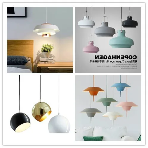 

nordic pendant lights for home lighting modern hanging lamp wooden aluminum lampshade led bulb bedroom kitchen light 90-260v e27