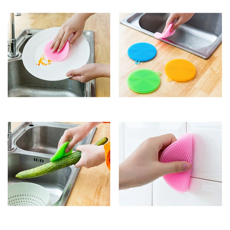 

Kitchen Multifunctional Silicone Environmentally Friendly and Durable Dishwashing Cleaning Brush Fruit and Vegetable Mat
