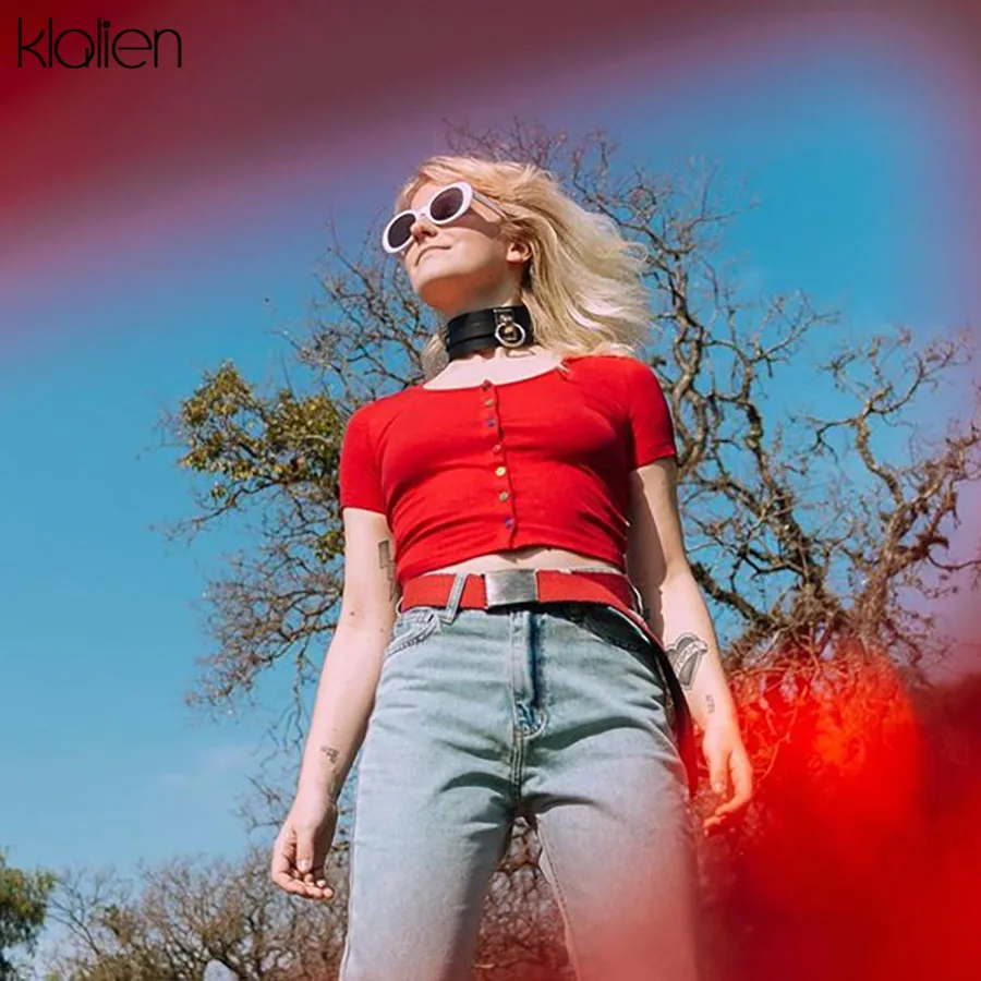Kalien женская короткая футболка весна лето 2020 горячая Распродажа модная