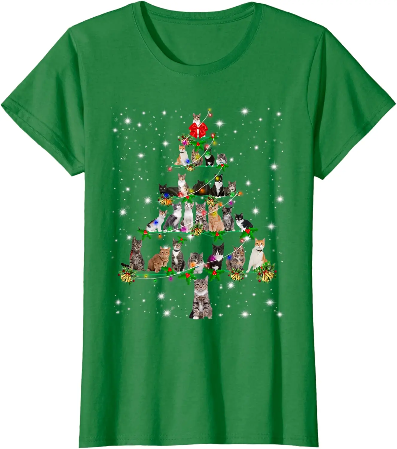 

Funny Cats Christmas Tree Tee Ornament Decor Gift T-Shirt