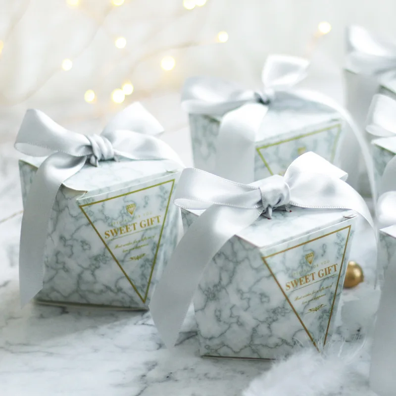 Новинка Алмазная мраморная Свадебная коробка для конфет подарочные коробки